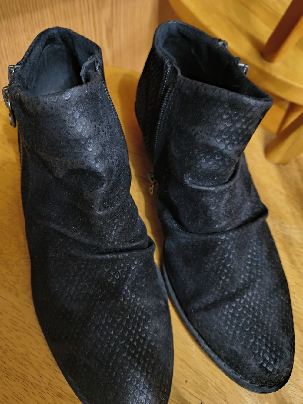 BlowfishWomen's Black Ankle Boots - Textured Suede Finish